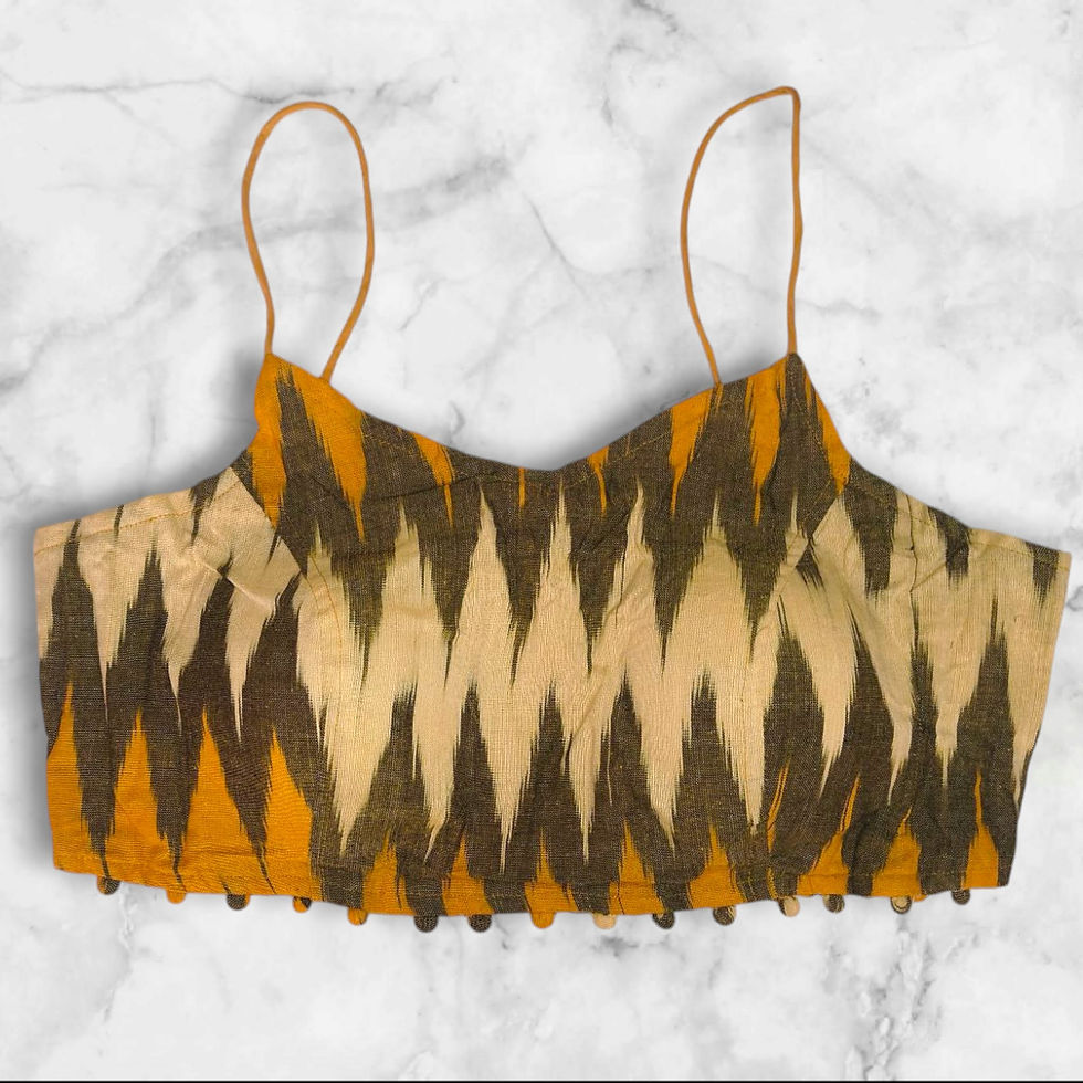 Thumbnail: Ikkat Noodle Strap Padded Blouse