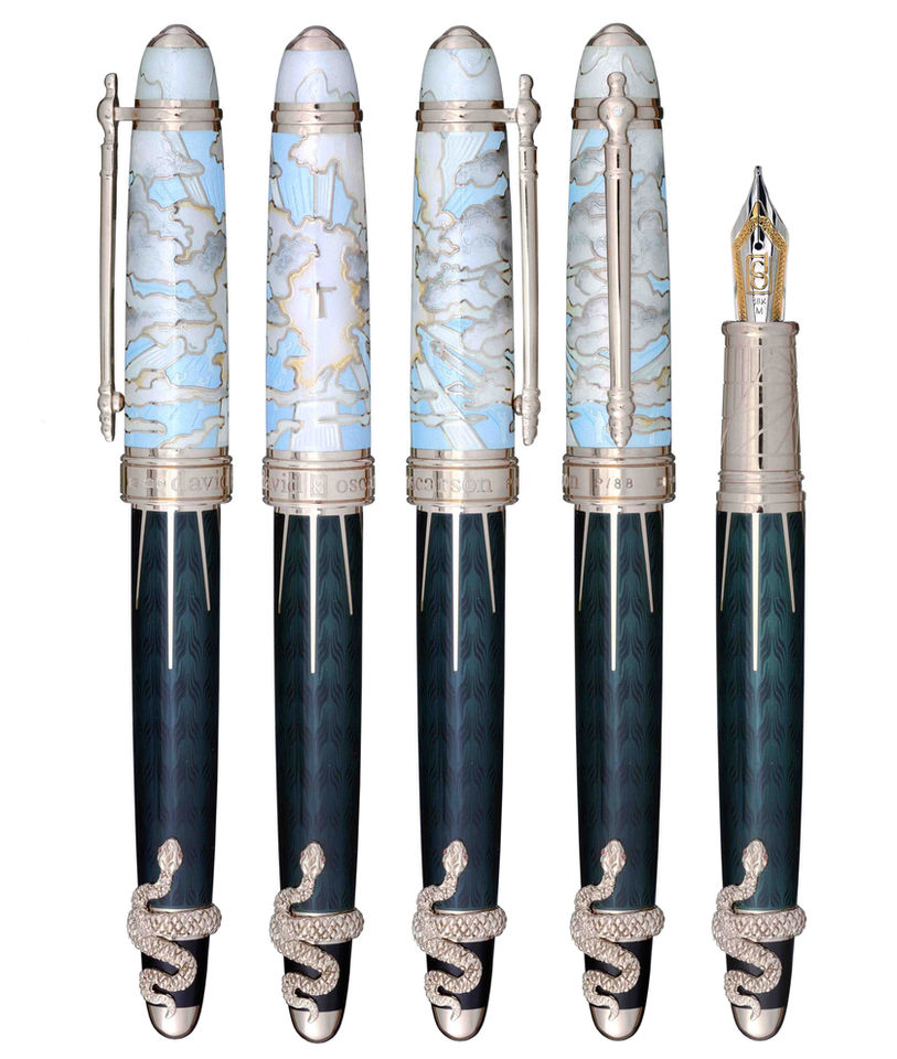 David Oscarson Deus Regit Translucent White, Azure Blue, Citrine, Grey, Mossy Black and Opaque Black