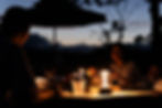 Sharing a meal as twilight turns to night