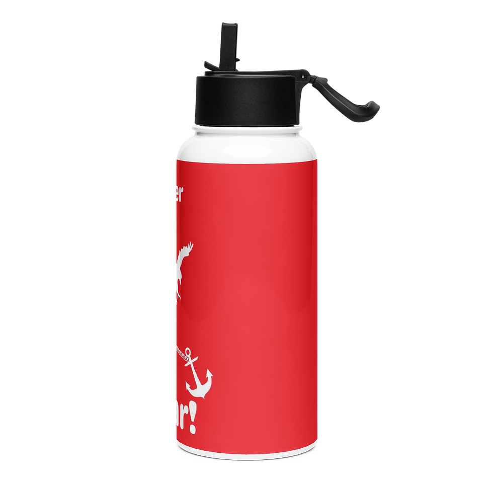 縮圖：Sever to Soar Stainless Steel Water Bottle (red/white font)