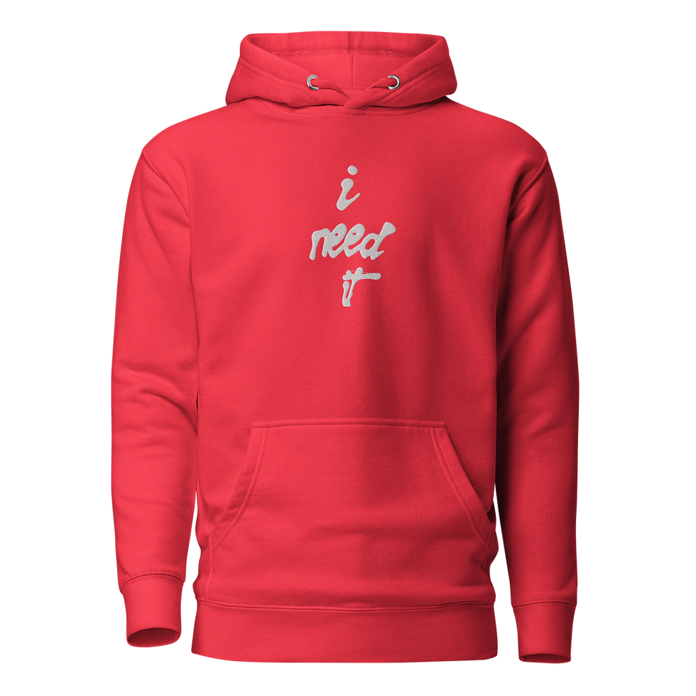 Miniatura: I Need It Unisex Hoodie (Emboirdered/white)