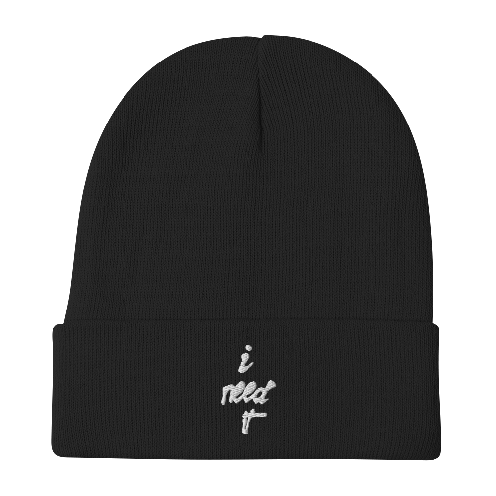 Embroidered I NEED IT Beanie (white)