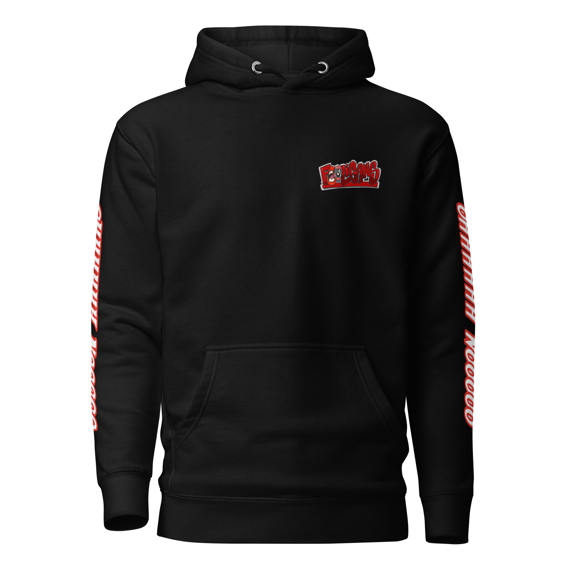 Fooligans/ ohhh nooo Unisex Hoodie (white/red)
