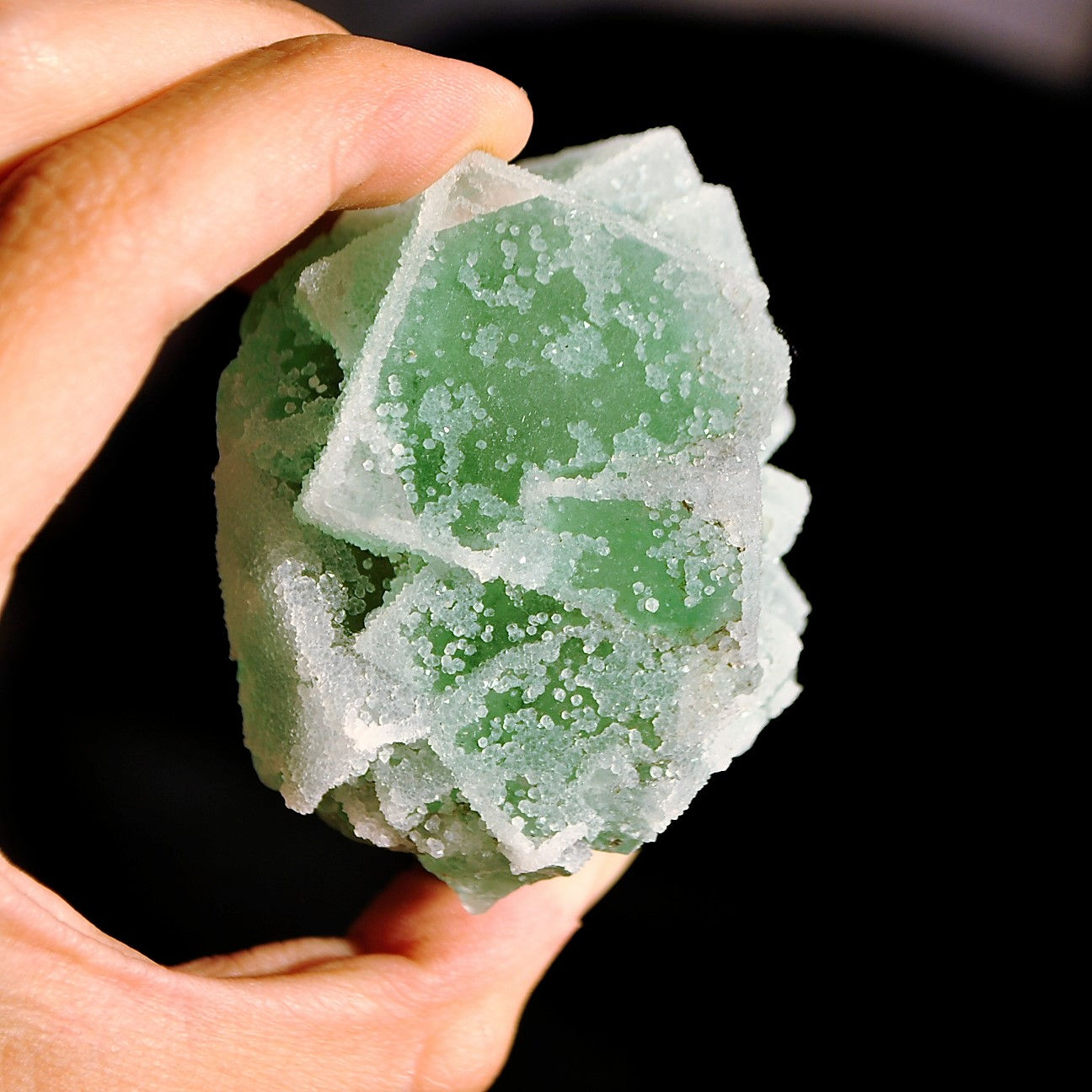 Sugar Fluorite Crystal Cluster