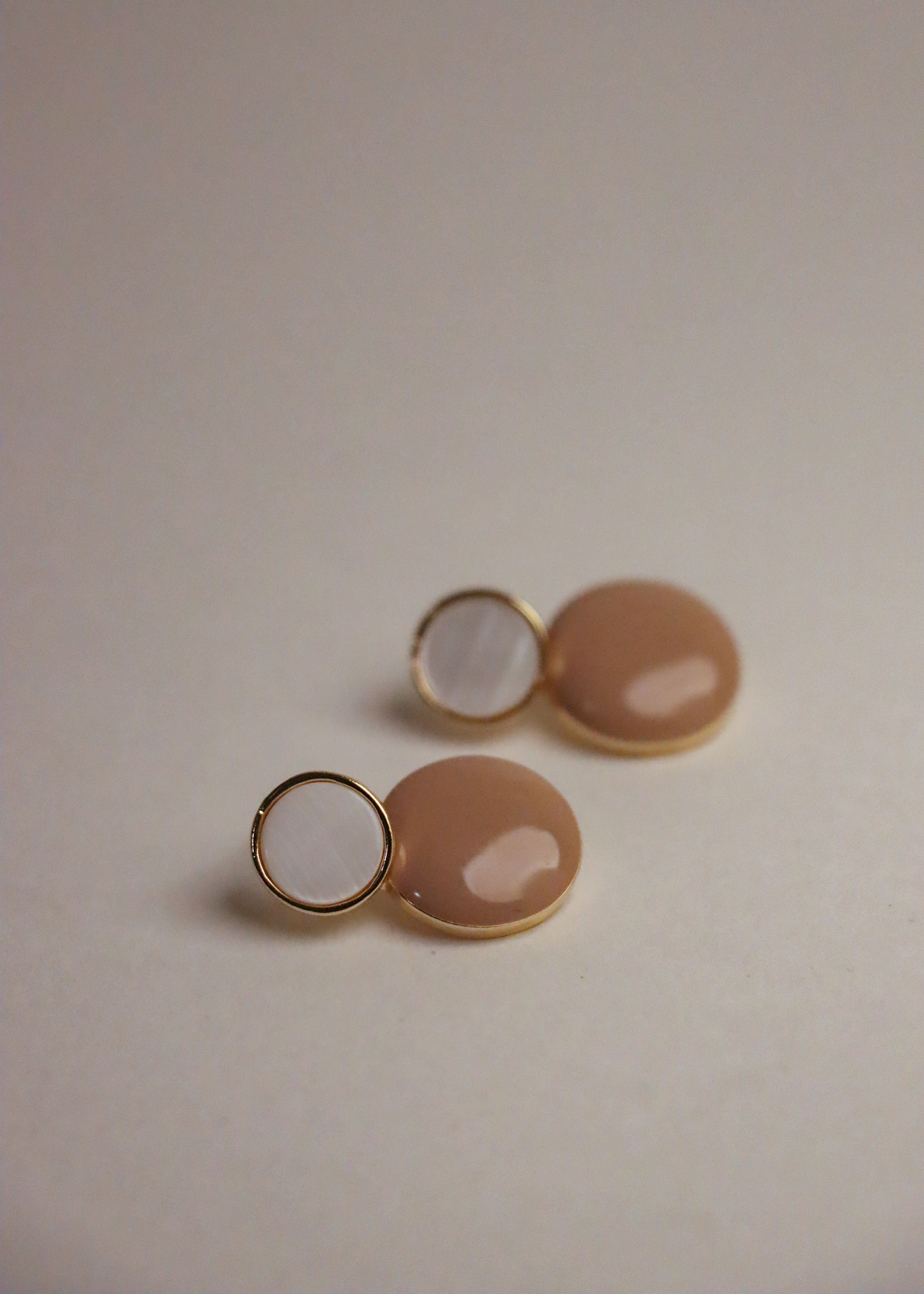 Double Circle Stud Earrings