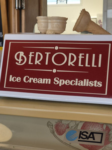 Girls weekend enjoying ice cream at Caffè Bertorelli, family-run Italian café, walking along the Northumberland promenade at the end of the trip.