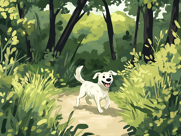 happy_Dog_walking_trough_a_forest.png