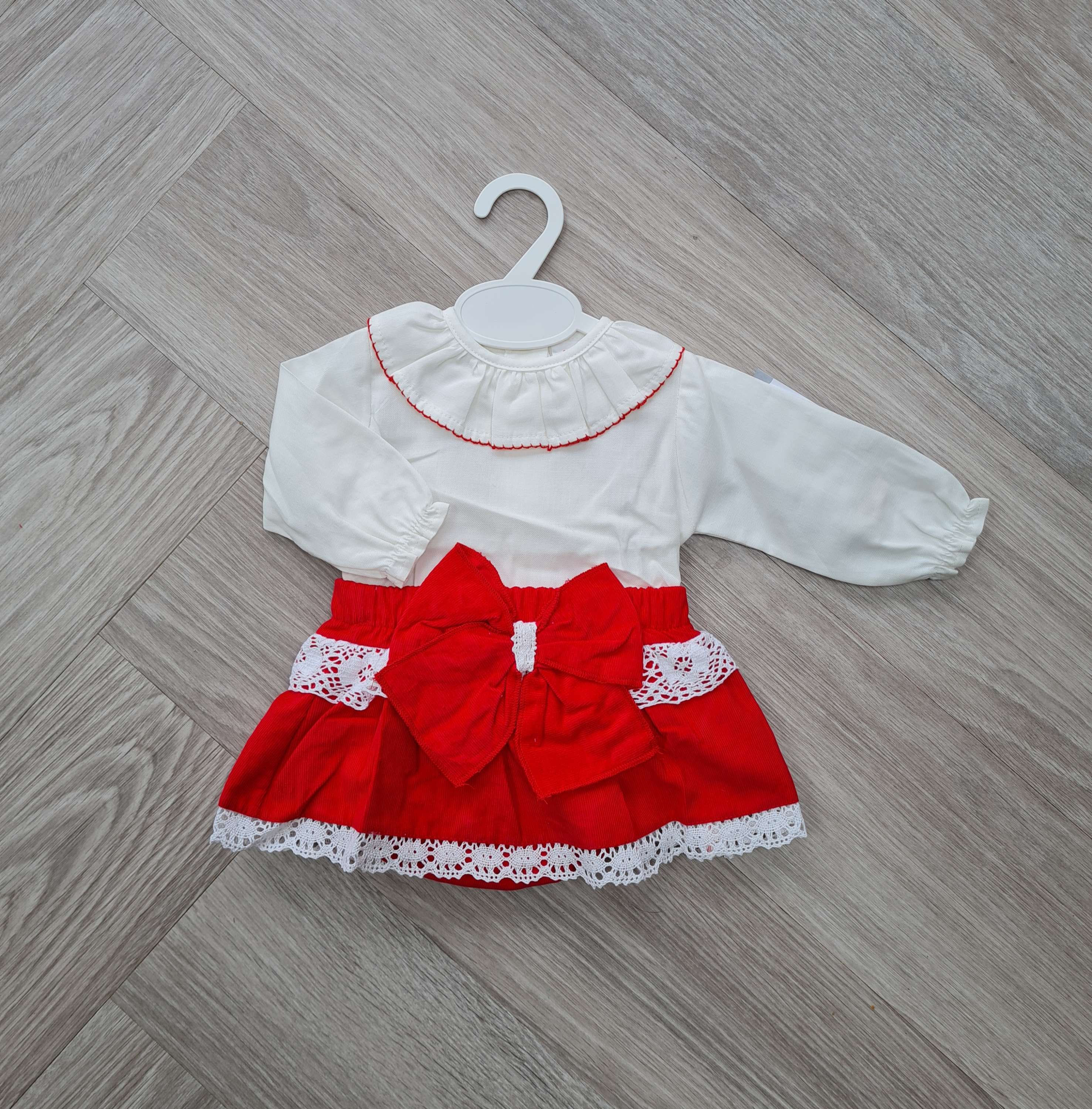 Red & Cream Bow Bloomer Lace Set