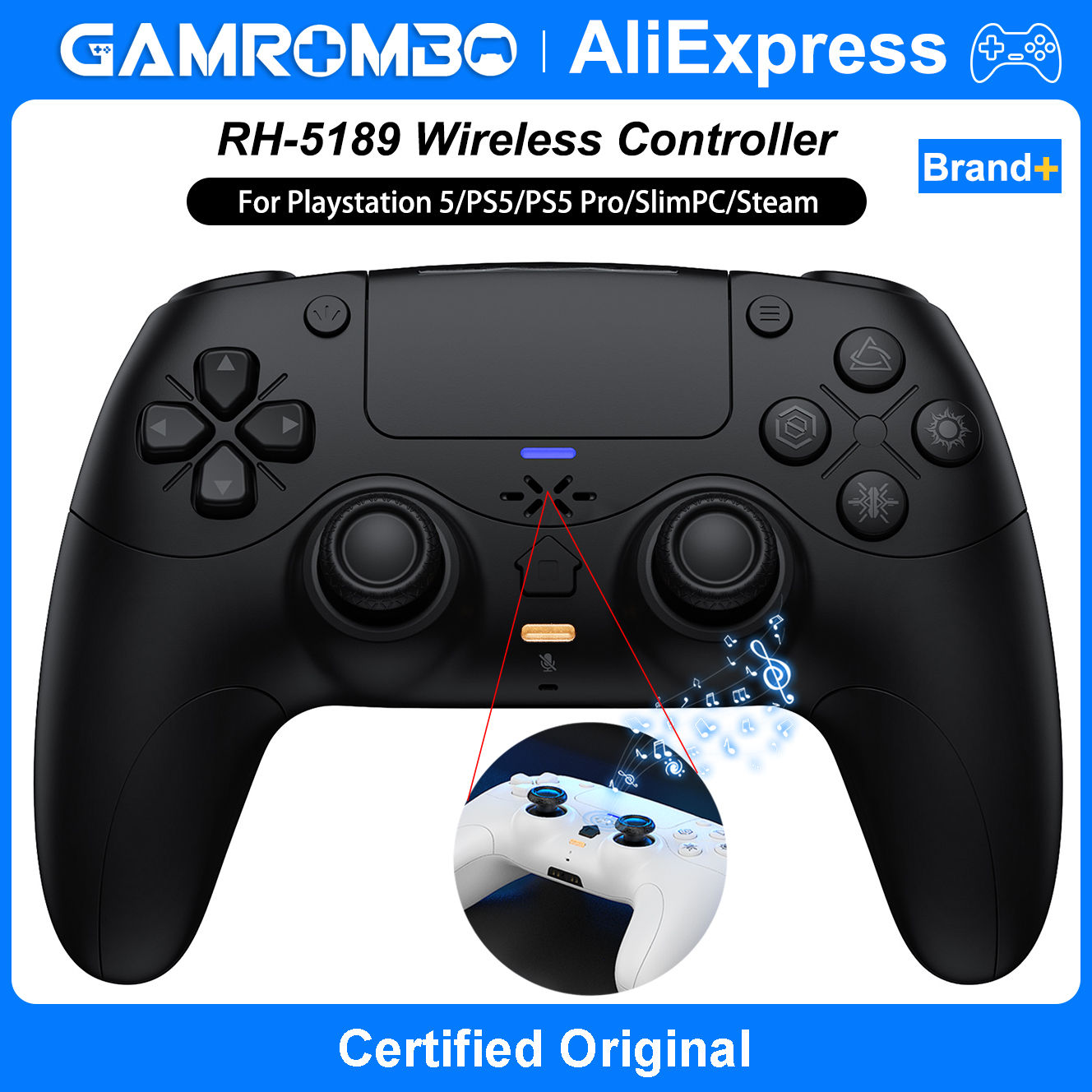 For Playstion5/PS5/PC/iOS/Steam Gamepad BT Wireless Controller Dual Vibration Ma