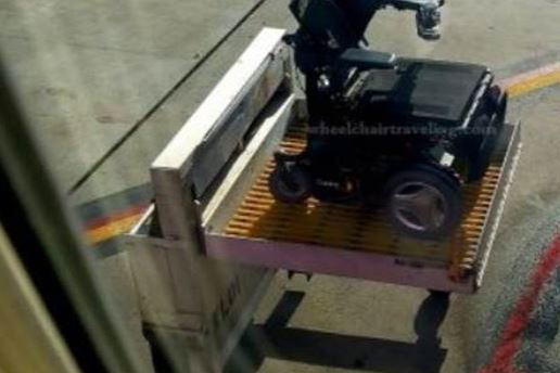 You might need to use a lift when getting on the flight with the wheelchair.