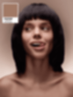 Stylish Woman With Short Black Hair and Playful Expression