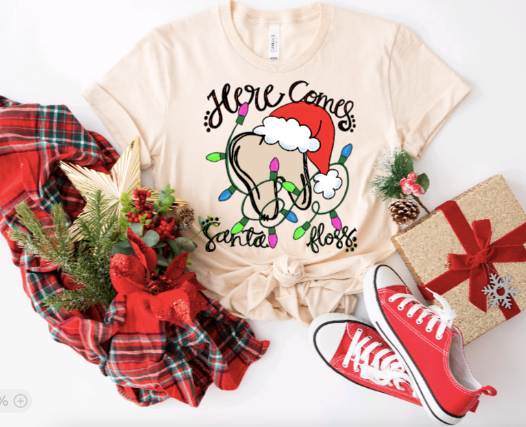 Here come Santa Floss (DTF Transfer)