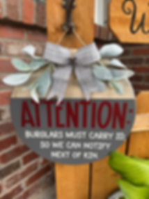 15" ATTENTION Burglar Door Round