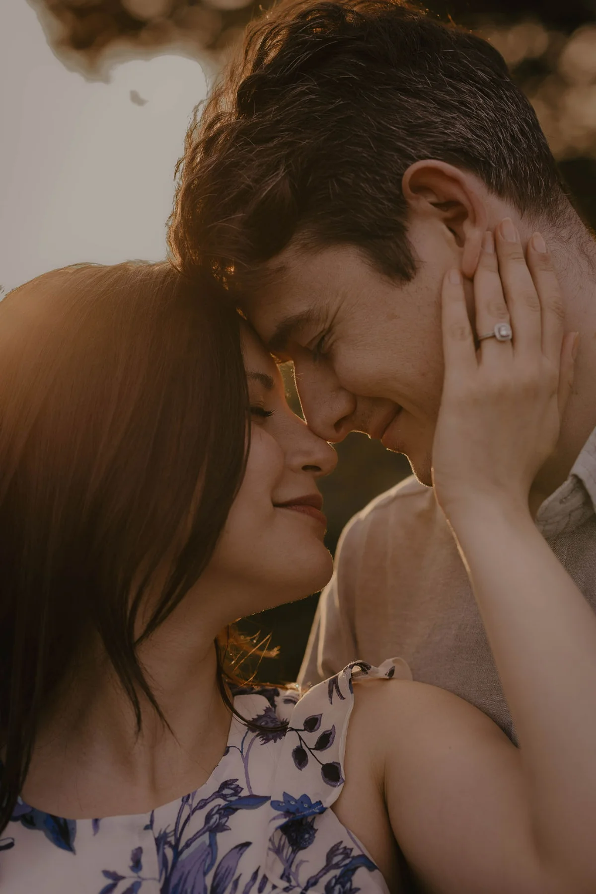 A warm woodland pre-wedding photo shoot by Suffolk wedding photographer Mikaela Jade.