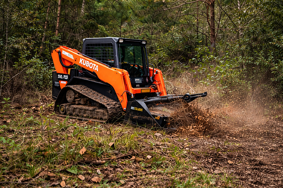 Kubota loader clearing woods with mulcher.png