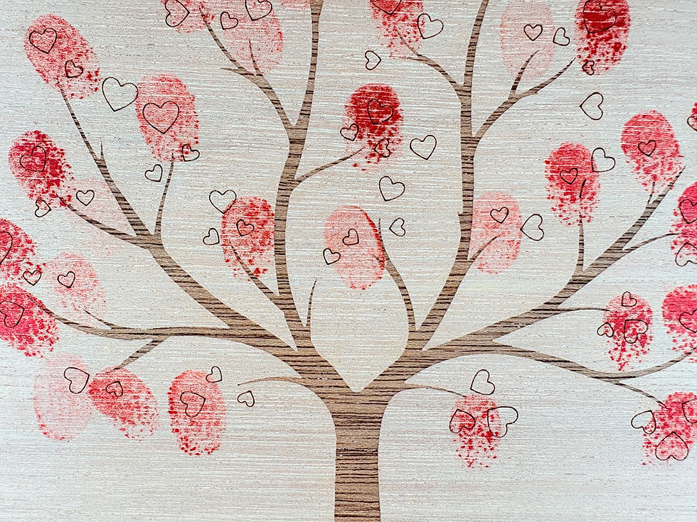 Miniature : arbre à empreintes mariage baptême pacs communion anniversaire départ retraite baby shower