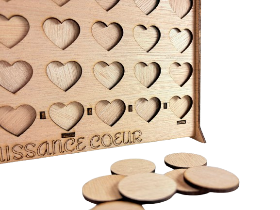 Miniature : Livre d'or en bois puissance 4 mariage baptême communion anniversaire