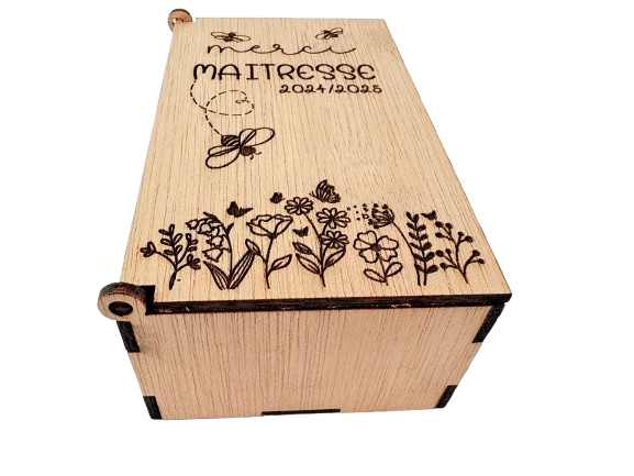 Miniature : boite en bois merci maitresse idée cadeau maitresse cadeau personnalisable maitresse