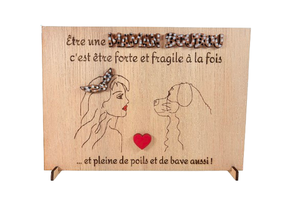 Miniature : Tableau en bois maman chien bouvier bernois bonne fête maman chien bouvier bernois
