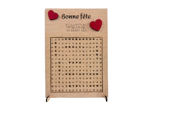 Miniature : Cadeau fête des pères tableau original en bois bonne fête papa