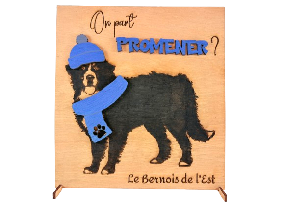 Miniature : Tableau en bois humoristique Bouvier bernois décoration bouvier bernois