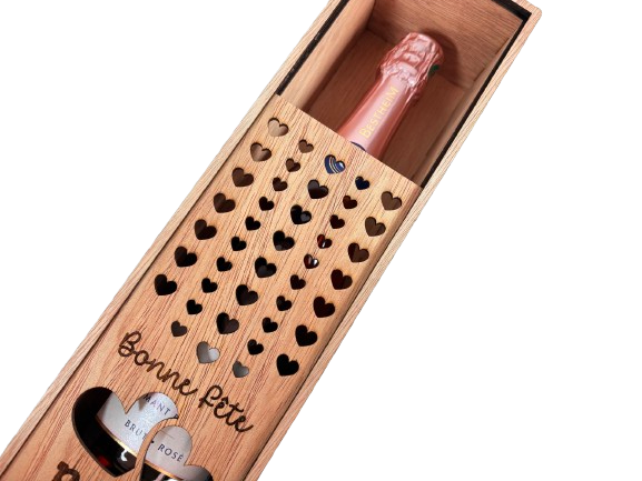 Miniature : Coffret en bois bonne fête papa cadeau fête des pères boite à bouteille de vin