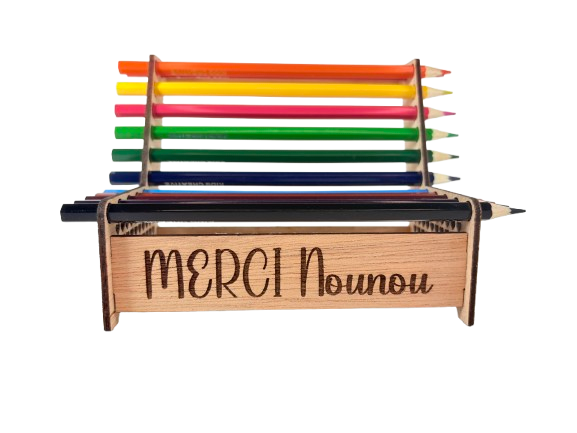 Miniature : banc en crayons personnalisable banc en crayon merci maitresse cadeau original maitresse nounou atsem