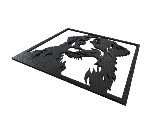 Miniature : Tableau bouvier bernois en transparence en bois