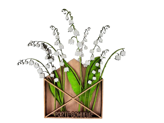 Miniature : Muguet porte bonheur en bois muguet du premier mai