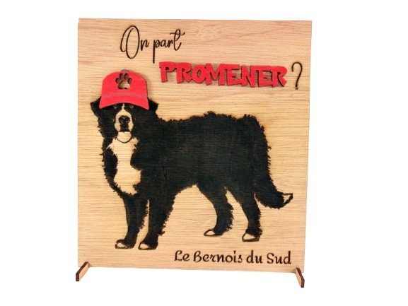 Miniature : Tableau en bois humoristique Bouvier bernois décoration bouvier bernois