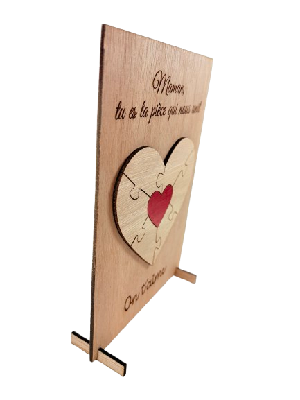Miniature : Tableau en bois personnalisable puzzle bonne fête maman cadeau fête des mères