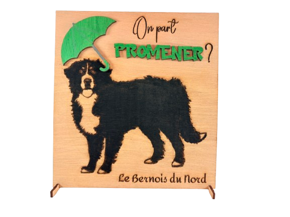 Miniature : Tableau en bois humoristique Bouvier bernois décoration bouvier bernois