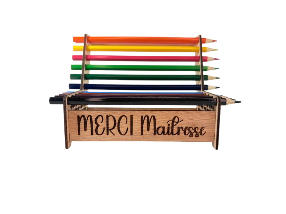 Miniature : banc en crayons personnalisable banc en crayon merci maitresse cadeau original maitresse nounou atsem
