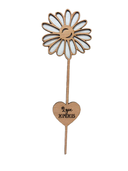 Miniature : grande fleur en bois personnalisable idée cadeau en bois merci maitresse fleur en bois