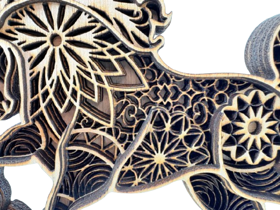 Miniature : Décoration "Le Cheval" en mandala - 2 tailles disponibles