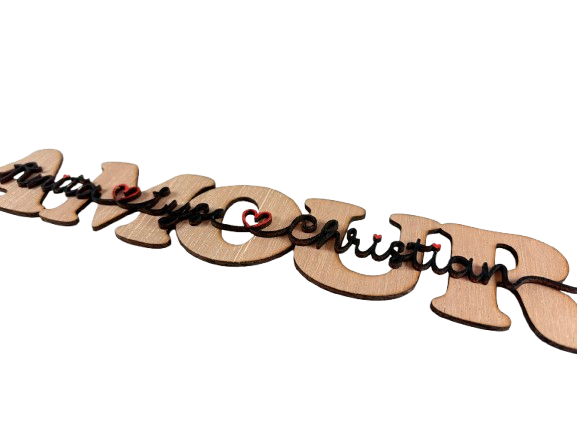 Miniature : Décoration mot amour et prénoms en bois personnalisable