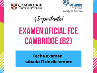 Fecha realización examen FCE Cambridge (Diciembre 2021)