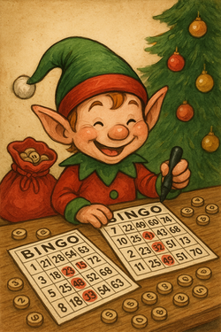 Lutin et son bingo de Noël