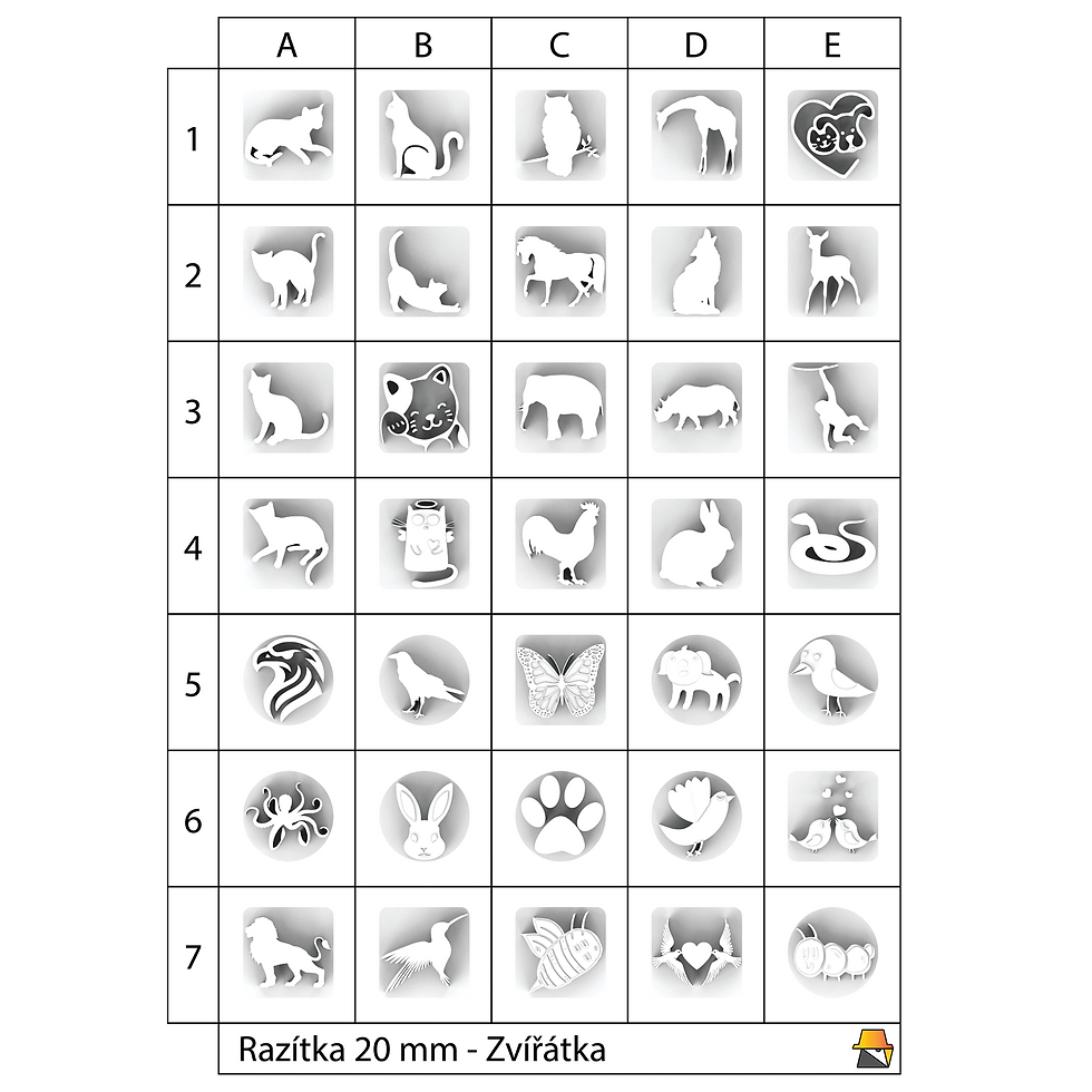 Razítka do modelovacích hmot (20 mm) – Zvířátka