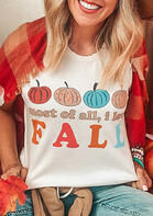 Thanksgiving Most Of All I Love Fall Pumpkin T-Shirt