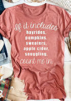 Pumpkin Slogan Letter O-Neck T-Shirt