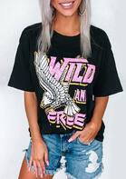 Wild And Free T-Shirt Tee - Black