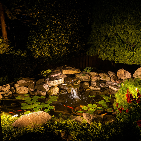 Garden and landscape lighting installation