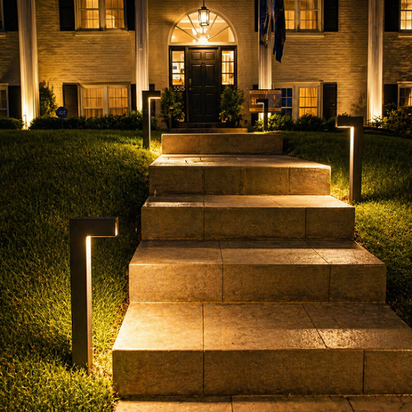 Outdoor stair and pathway lighting installation