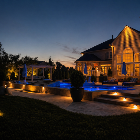 Luxury outdoor patio and deck lighting