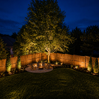 Professional backyard patio lighting installation