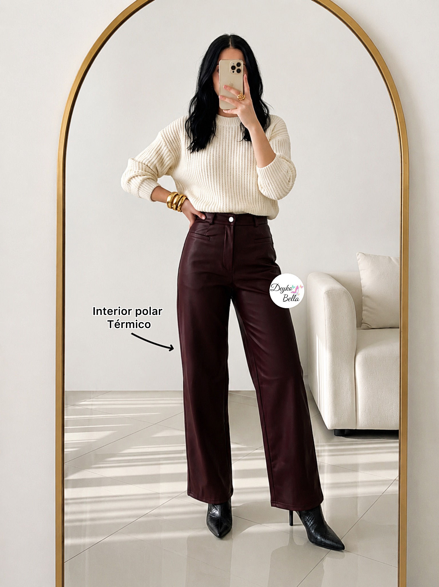 PANTALON WIDE LEG ECOCUERO