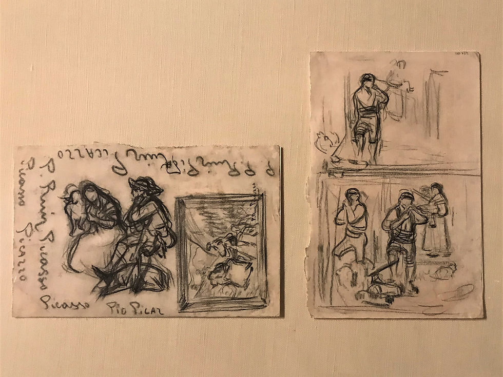 Various sketches of woodcutters