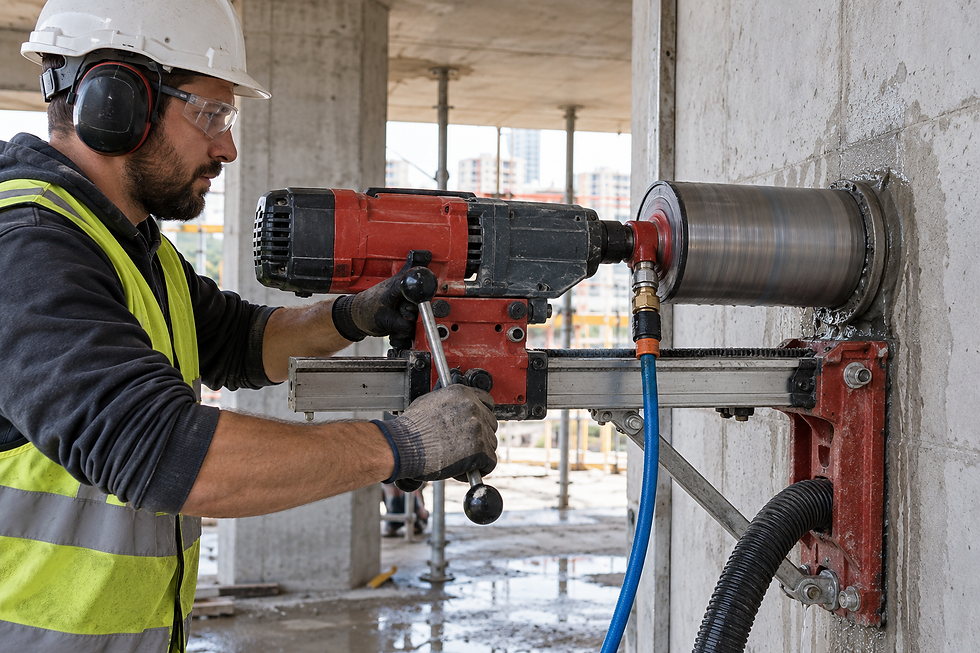 Precision Core Drilling on Concrete.
