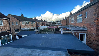A large flat roof on a house